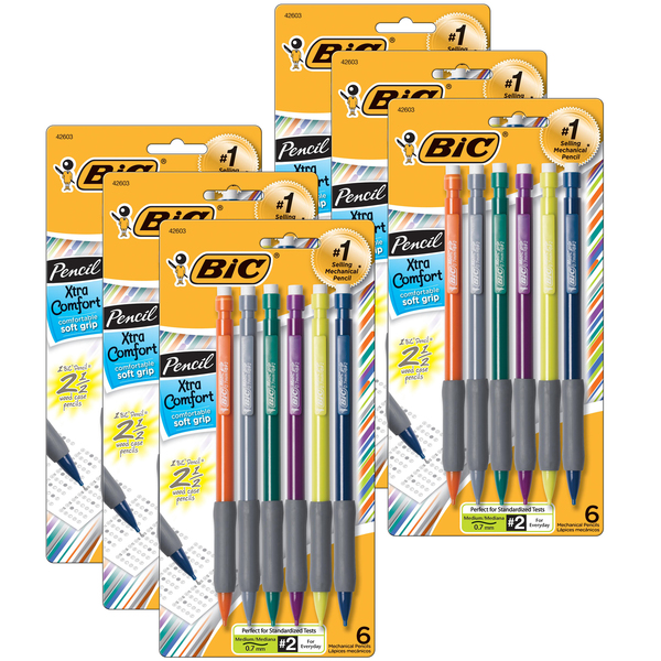 Bic Matic Grip® Mechanical Pencils, 0.7mm, 5 Per Pack, PK6 MPGP61